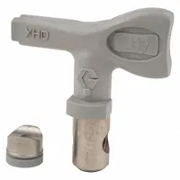Airless spray gun tip with 0.017 in orifice size, gray finish. Designed for use with XTR series spray guns and compatible with model XHD001. Suitable for applying paints and coatings in industrial and commercial painting operations