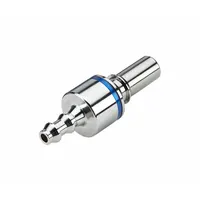 This chrome-plated brass quick-disconnect tube fitting features a Cool Blue barbed end for push-on tubing and a quick-disconnect coupler for secure, leak-free connections. With a 1/4 in ID size, it is suited for pneumatic, fluid-transfer, and instrumentation systems requiring frequent disconnection