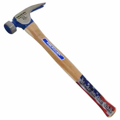 VAUGHAN Claw Hammer: Steel, Plain Grip, Wood Handle, 23 oz Head Wt, 18 in Overall Lg - Steel Straight-Claw Hammers