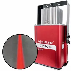 Red LED line projector producing a straight line for alignment, positioning, or visual guidance. Includes power supply. Suitable for manufacturing, assembly, and quality inspection tasks requiring a bright, consistent line.