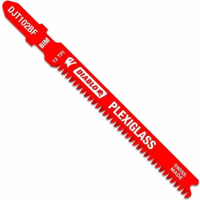 DIABLO Mata Gergaji Jigsaw: 13, 3 5/8 in Panjang Bilah, Bi-Metal, Fleksibel untuk Potongan Melengkung - Plastic & Laminate Cutting Blades