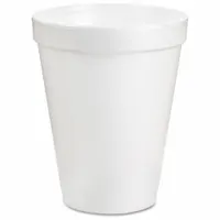 DART Disposable Hot/Cold Cup: 8 oz Capacity, White, Foam, Unwrapped, Patternless, 25 PK (MPN 8J8)