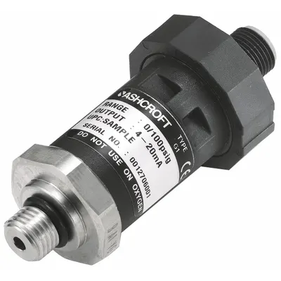 ASHCROFT Pemancar Tekanan: 0 psi hingga 30 psi, 1 hingga 5V DC, Konektor M12 4-Pin - Pressure Transmitters with 4-Pin M12 Connector