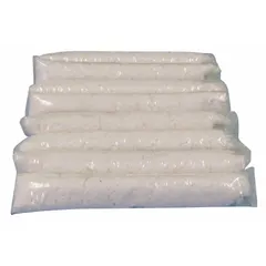 This PTFE injectable packing is white and sold in a 10-pack. It is FDA-compliant and suitable for a pH range of 0 to 14. Used to seal valve stems, pump shafts, and other rotating or reciprocating equipment in industrial applications.
