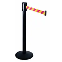 RETRACTA-BELT Barrier Post with Belt: Magenta/Yellow, Diagonal Stripe, No Legend, 15 ft Belt Lg (MPN 321BA-MYD)