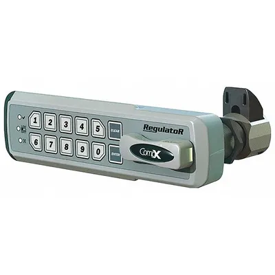 COMPX REGULATOR Kunci Elektronik Tanpa Kunci: Nikel Sikat, Deadlatch, Tinggi Badan 1 1/2 in - Electronic Keypad Cabinet & Locker Locks
