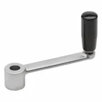 JW WINCO Crank Handle: SS w/ Revolving Plastic Grip, 3/4 in Bore Dia, 6.3 in Handle Lg (MPN 269-160-B3/4)