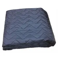 This blue nylon insulated pallet blanket measures 80 inches wide by 72 inches long with a 2-inch depth. It is not FDA compliant, making it suitable for non-food industrial applications where thermal retention is needed during transport or storage