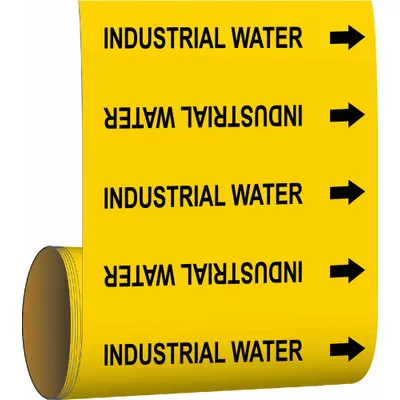 BRADY Penanda Pipa: Air Industri, Hijau, Hitam, Cocok untuk Diameter Luar Pipa 2 in dan Lebih Kecil - Industrial Water Adhesive Pipe Markers on a Roll