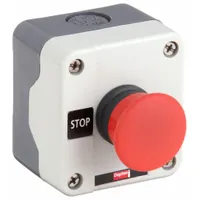 DAYTON Control Station: Mushroom Head Push Button, 0 Pilot Lights, 1NC, Stop, Momentary (MPN 32W274)