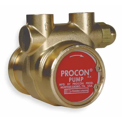 PROCON Pompa Baling-Baling Putar: Penggerak Langsung, Badan Kuningan Rendah Timbal, 3/8" NPT, Aliran Maks. 35 gph - Carbonator Mount Rotary Vane Pump Heads