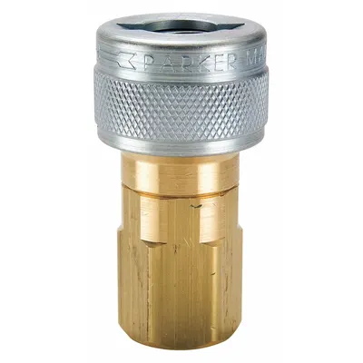PARKER Kopling Selang Quick Connect: 1/2 in Ukuran Badan, Soket, Push-to-Connect - Schrader Quick-Connect Air Couplings