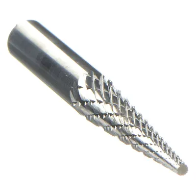 Bur Karbida WIDIA METAL REMOVAL: Kerucut Ujung Runcing, SM-3, Potongan Ganda, Kepala 1/4" x 1" - Double-Cut Pointed-End Cone Burs