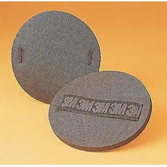 This foam hand pad features a hook-and-loop surface for mounting abrasive discs. It is used for hand sanding and surface preparation in metalworking, woodworking, and automotive applications.