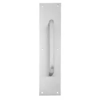 IVES Door Pull Plate: 6 in Wd, 16 in Ht, Stainless Steel (MPN 8302-8 US32D 6X16)