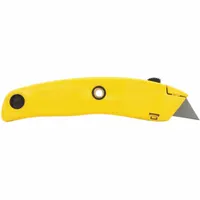 STANLEY Utility Knife: 7 in Overall Lg, Steel Std Tip, Plain, Aluminum, Yellow, Quick-Change (MPN 10-989)