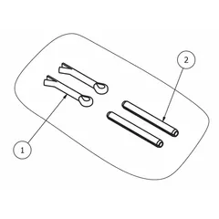 This axle cotter pin kit secures wheel axles on material handling equipment such as industrial carts and trailers. It is designed for use with B & P Manufacturing model A12-B10-CA1-D12-NA.