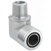 Hydraulic Hose Adapter: 3/4 in x 1/2 in Fitting Size, Male x Male, ORS x NPTF, Rigid, 90° Elbow (MPN FF2032T1208S)