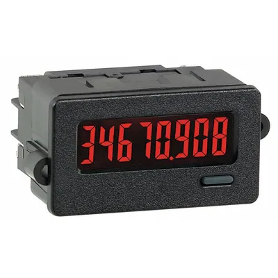 Penghitung RED LION: Pengukur Jam, Pemasangan Rel DIN, 2 in x 2 in, LCD, 2 in Lebar Keseluruhan - Digital Counters