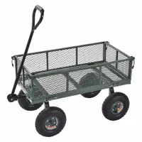 APPROVED VENDOR Wagon Truck: 400 lb Cap, 34 in L x 18 in W x 13 1/2 in H Deck, D-Shaped, 18 ga Frame