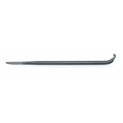 Steel rim lock tool for removing and installing rim locks on heavy-duty tires. Overall length 18 in, height 3/4 in, width 2 in. Suitable for automotive, truck, and agricultural equipment tire service.