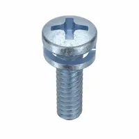 SEMS Screw: Split Lock, #6-32 Thread Size, 1/2 in Lg, Steel, Zinc-Plated, Pan, Phillips, 100 PK (MPN MPPLI0-600500-100P)