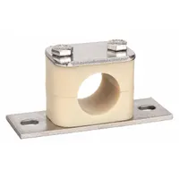 Smooth-core beta clamp with 316 stainless steel clamp and Santoprene cushion. Used for securing and supporting piping systems in industrial applications, reducing vibration and noise