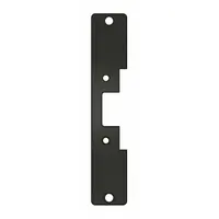 Bronze electric strike faceplate compatible with HES Series 5000 electric strikes. Measures 7 15/16 in height. Used to cover and protect the cutout in a door frame, providing a finished appearance and proper alignment with the latch in commercial access-control installations