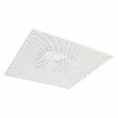Diffuser: Plafon, 23 3/4 in T, 23 3/4 in L, Pemasangan Permukaan, Saluran 8 in, Baja - Square Perforated Diffusers
