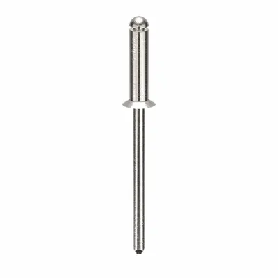 Paku Keling Buta,1 47/85" Panjang,1/8" dia,PK500: Inci, 1 35/64 in Panjang Keseluruhan, 15/32 in Panjang Badan - Flush-Mount Blind Rivets