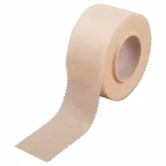Non-sterile, non-elastic adhesive silk tape for securing dressings and light medical devices. Each roll is 10 yards long and 1 inch wide. Latex-free and not water resistant. Meets FDA standards. Supplied in a bulk 144-pack.