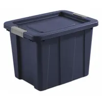 STERILITE Storage Tote: 18 gal, 23 in x 17 1/4 in x 16 5/8 in, Dark Blue Body, Dark Blue Lid, Blue (MPN 15258N06F)