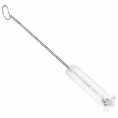 This TANIS lab brush features natural bristles and a radial end design for effective cleaning of laboratory glassware, beakers, flasks, and tubing. The 4-inch brush head and 1 3/8-inch bristle length allow scrubbing in hard-to-reach areas without scratching surfaces. Overall length is 11 inches. Not non-sparking.