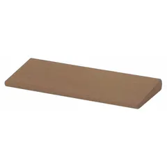 Set of five India abrasive sharpening files made of aluminum oxide with medium grit. Each file measures 4-1/2 inches in length, 1-3/4 inches in width, and 1/2 inch in height. Used for sharpening and deburring curved edges on tools, knives, and dies, with a round shape that reaches concave surfaces.