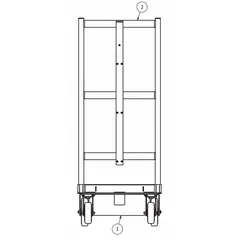 This handle measures 24 inches by 50 inches and is designed for use with B & P Manufacturing equipment, specifically models FHE-2460-217-HD10 and 5HXC4. It serves as a grip or lever for operating or moving industrial machinery in material handling applications.