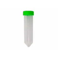 PPCO Centrifuge Tube, 50 mL, Conical Bottom, Natural, with Green Closure