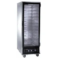 Full-size proofing cabinet with universal-angle shelves and built-in humidity control. Operates on 120V AC. Designed for commercial kitchens and bakeries to provide a controlled warm, humid environment for proofing dough