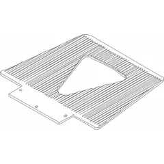 Hand Truck Nose Plate, 16 1/2 in W x 13 in D, Aluminum, Silver, Grooved