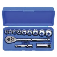 WESTWARD Socket Wrench Set: 3/8 in Drive, 12 Piece, 12-Point, SAE, 3/8 in to 7/8 in