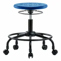 Stool: Polyurethane, Ht Range 20 in to 25 in, 13 in Seat Wd, 13 in Seat Dp, 0 Glides, 5 Casters (MPN IPDHSO-RT-RC-BLU)