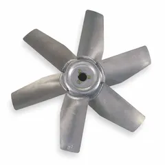 This DAYTON tubeaxial fan blade has a 34-inch diameter and a 1 3/16-inch hub bore, with 6 blades. It is designed for use with Fan No. 3C413. Commonly used in industrial ventilation and HVAC systems for moving high volumes of air.