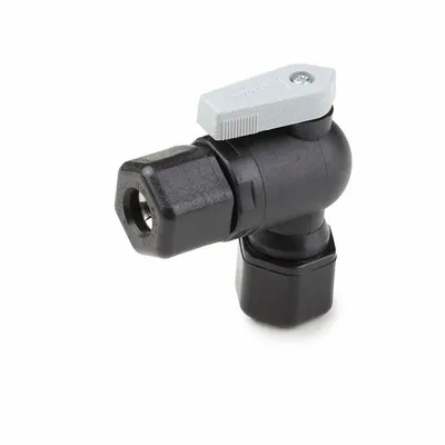 Parker Katup Bola Dua Arah Manual: 1/2 in, Polipropilena, Sudut, Sambungan Solder x Sambungan Solder - NSF 51 Compliant Polypropylene Ball Valves