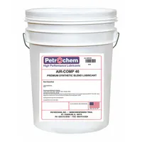 PETROCHEM Compressor Oil: 5 gal, Pail, 15 SAE Grade, 46 ISO Viscosity Grade, 97 Viscosity Index (MPN AIR-COMP 46-005)