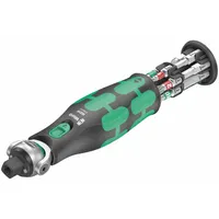 WERA Compact Ratchet: Hex/Phillips/Square/Torx Tip, 4 Tips, 165 mm Overall Lg, Magnetic, Single End (MPN 05004282001)