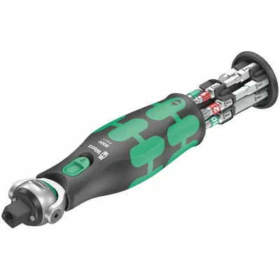 Ratchet Kompak WERA: Ujung Hex/Phillips/Square/Torx, 4 Ujung, 165 mm Pjg Keseluruhan - Combination Multi-Bit Screw & Nut Drivers