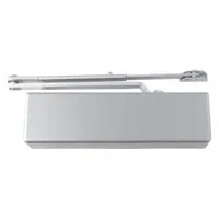 This Grade 1 heavy duty door closer is constructed of aluminum and features a regular arm, non-hold open function, and adjustable spring size 6. With a length of 13 5/8 inches, it is suitable for interior or exterior use and is ADA compliant. Typical applications include controlling door closing on commercial entrances where reliable, automatic closure is required