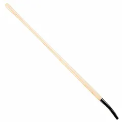 Wood handle with bent ferrule configuration, 48 inches in length. Designed for use with manure fork heads in agricultural and livestock settings for handling bulk materials such as manure or hay.