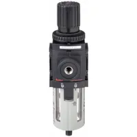 ARO Filter-Regulator: 1500 Series, 1/4 in NPT, 72 cfm, 0.3 micron, 0 psi to 140 psi, Manual Drain (MPN P39223-100)