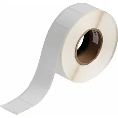 This roll contains 1,400 precut labels measuring 1 in x 1 in, made with acrylic permanent adhesive and inkjet print-receptive material. Designed for use with the J2000 printer series, these labels are suited for industrial identification tasks such as asset tagging, cable marking, and component labeling.