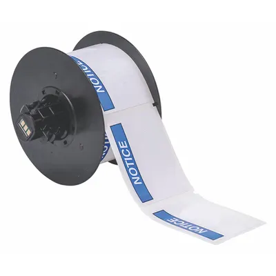 BRADY Gulungan Stok Label Potong Pra: Pemberitahuan, Header PEMBERITAHUAN, 2 1/4 in x 3 in, 2 1/4 in - Brady Notice Precut Label Rolls